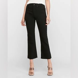 Express Black Flare Crop Jeans NWT